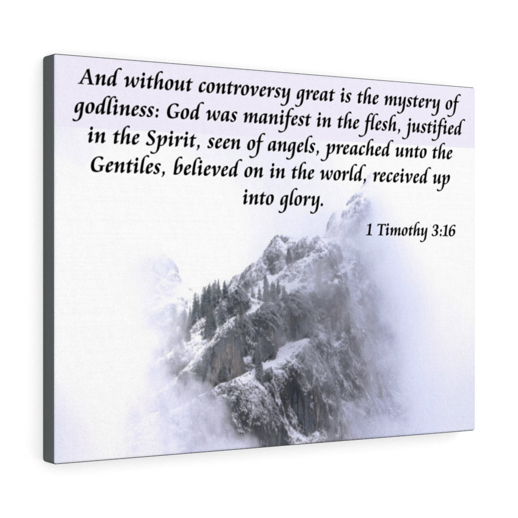 Scripture Walls God Was Manifest 1 Timothy 3:16 Bible Verse Canvas Christian Wall Art Ready to Hang Unframed-Express Your Love Gifts