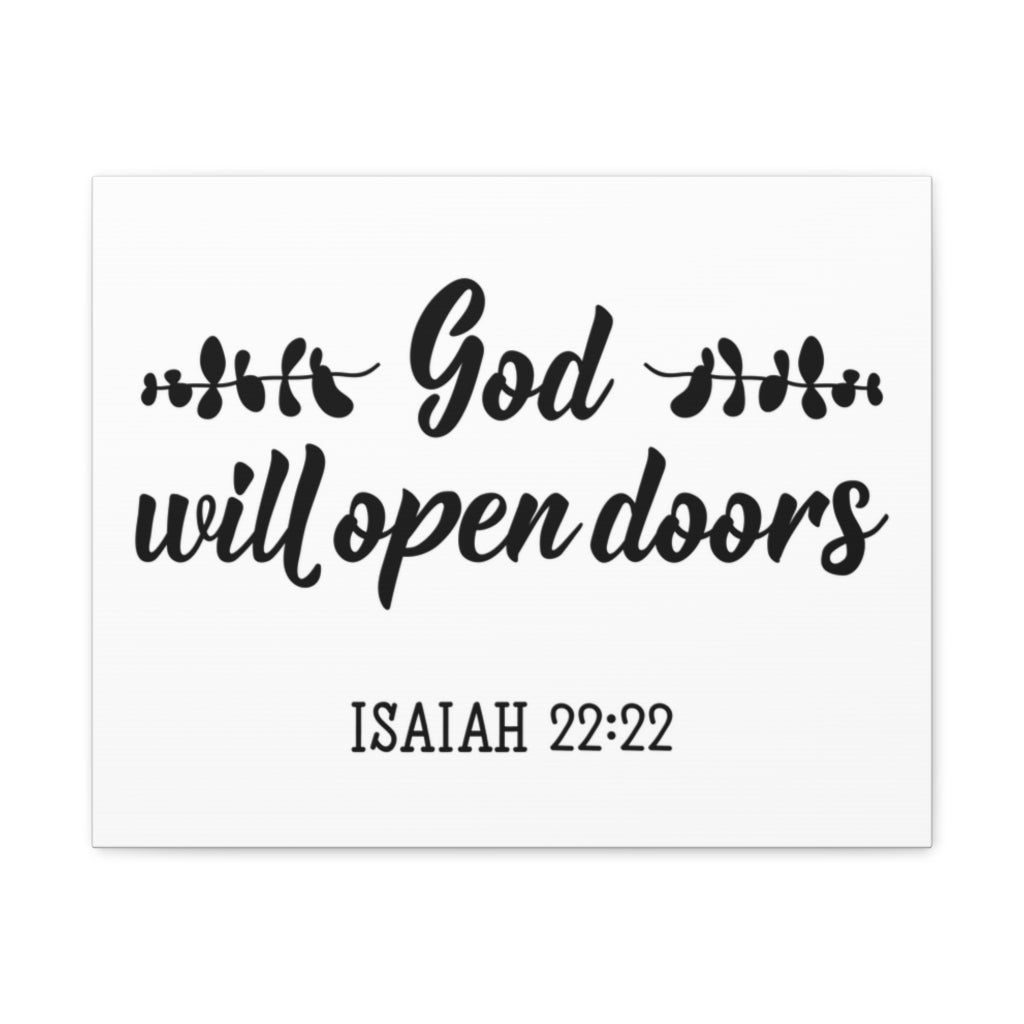 Scripture Walls God Will Open Doors Isaiah 22:22 Christian Wall Art Bible Verse Print Ready To Hang Unframed-Express Your Love Gifts