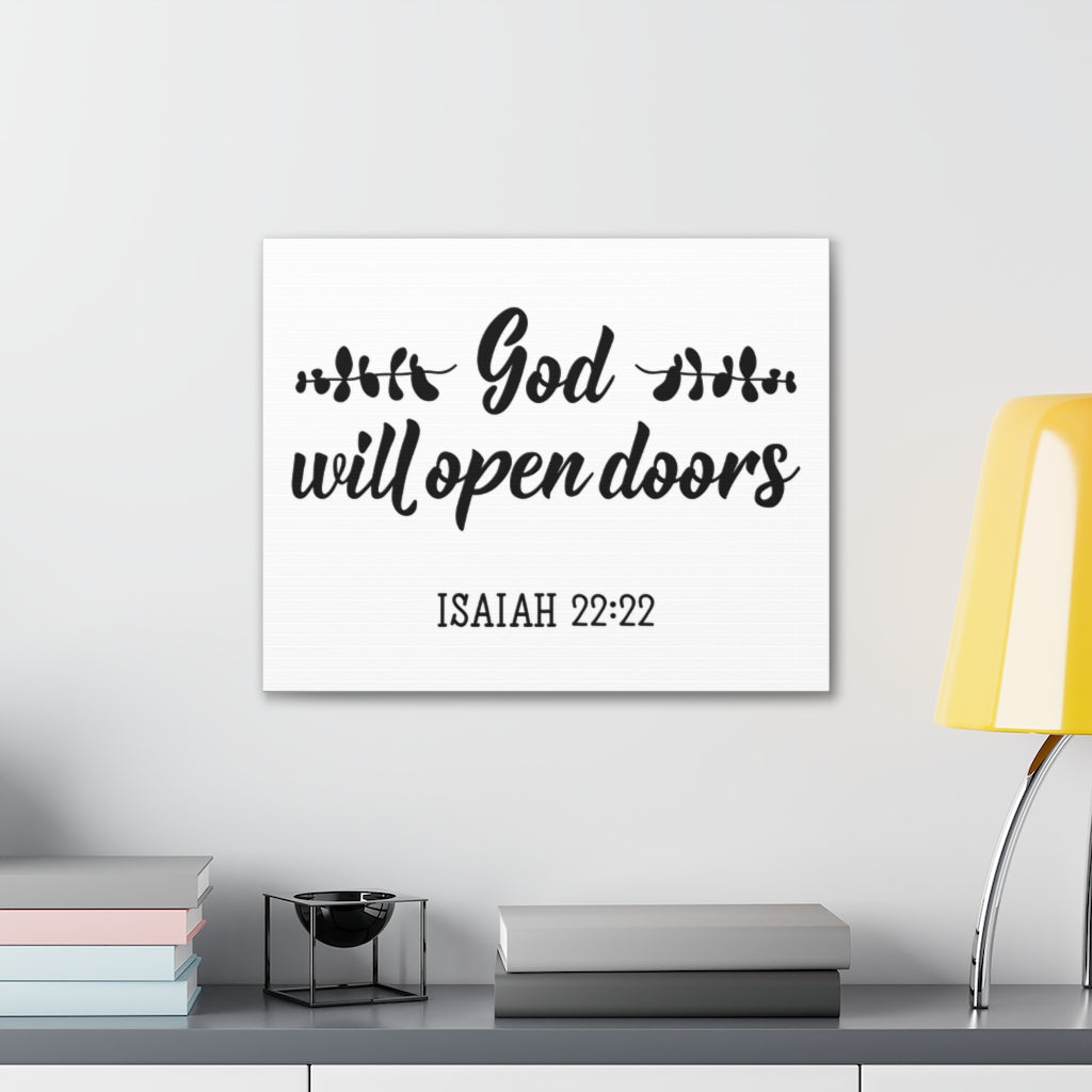 Scripture Walls God Will Open Doors Isaiah 22:22 Christian Wall Art Bible Verse Print Ready To Hang Unframed-Express Your Love Gifts