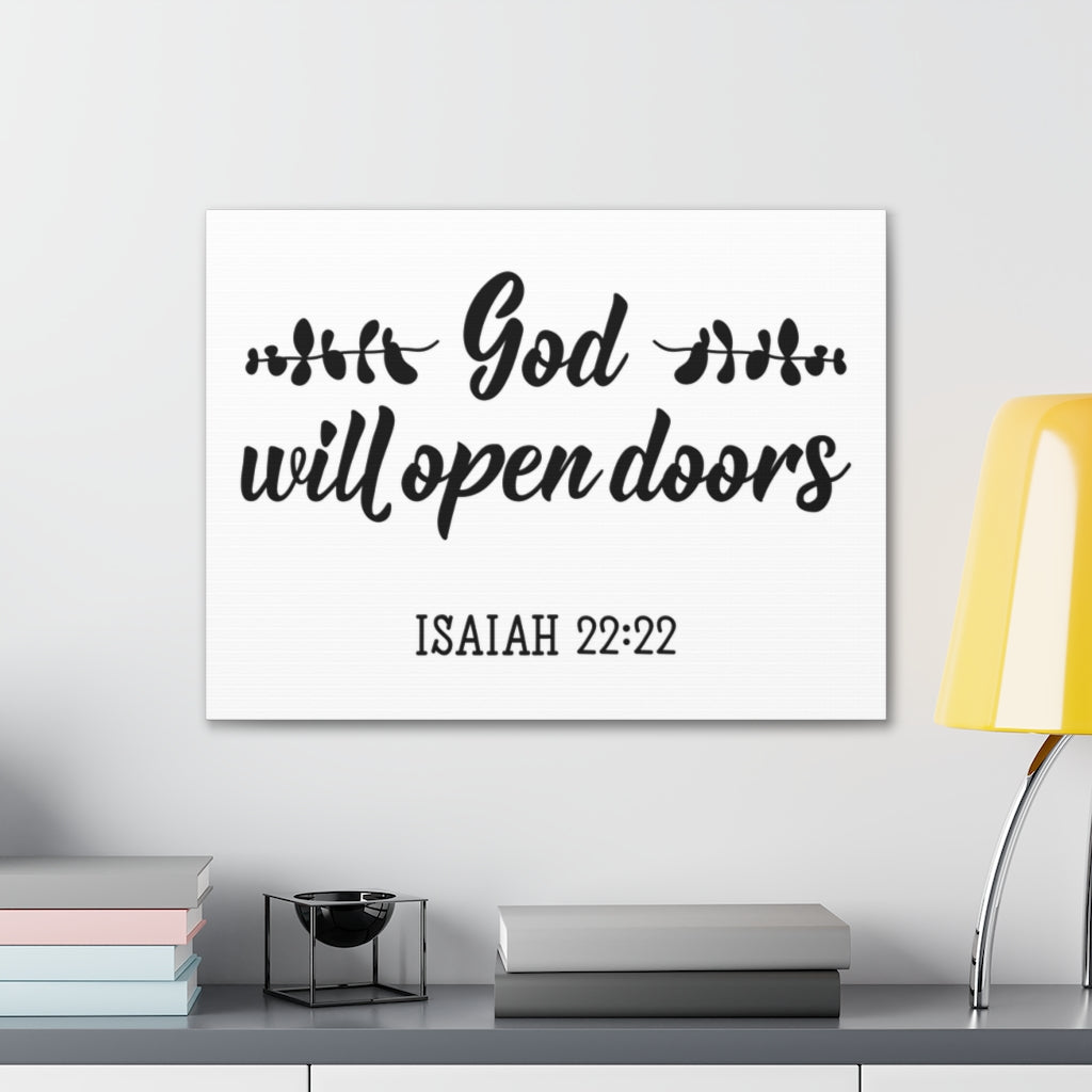Scripture Walls God Will Open Doors Isaiah 22:22 Christian Wall Art Bible Verse Print Ready To Hang Unframed-Express Your Love Gifts