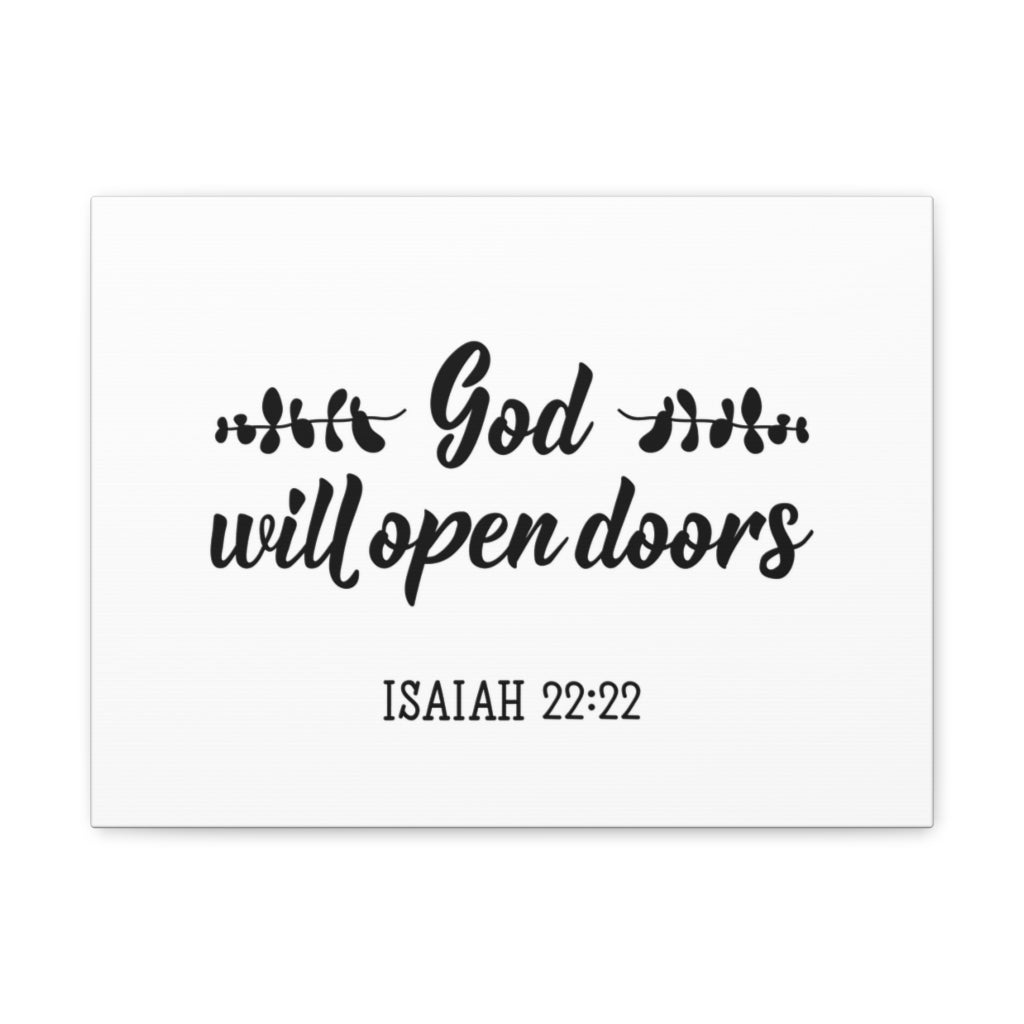 Scripture Walls God Will Open Doors Leaves Isaiah 22:22 Christian Wall Art Bible Verse Print Ready To Hang Unframed-Express Your Love Gifts