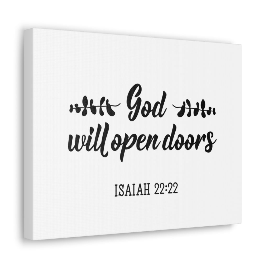 Scripture Walls God Will Open Doors Leaves Isaiah 22:22 Christian Wall Art Bible Verse Print Ready To Hang Unframed-Express Your Love Gifts