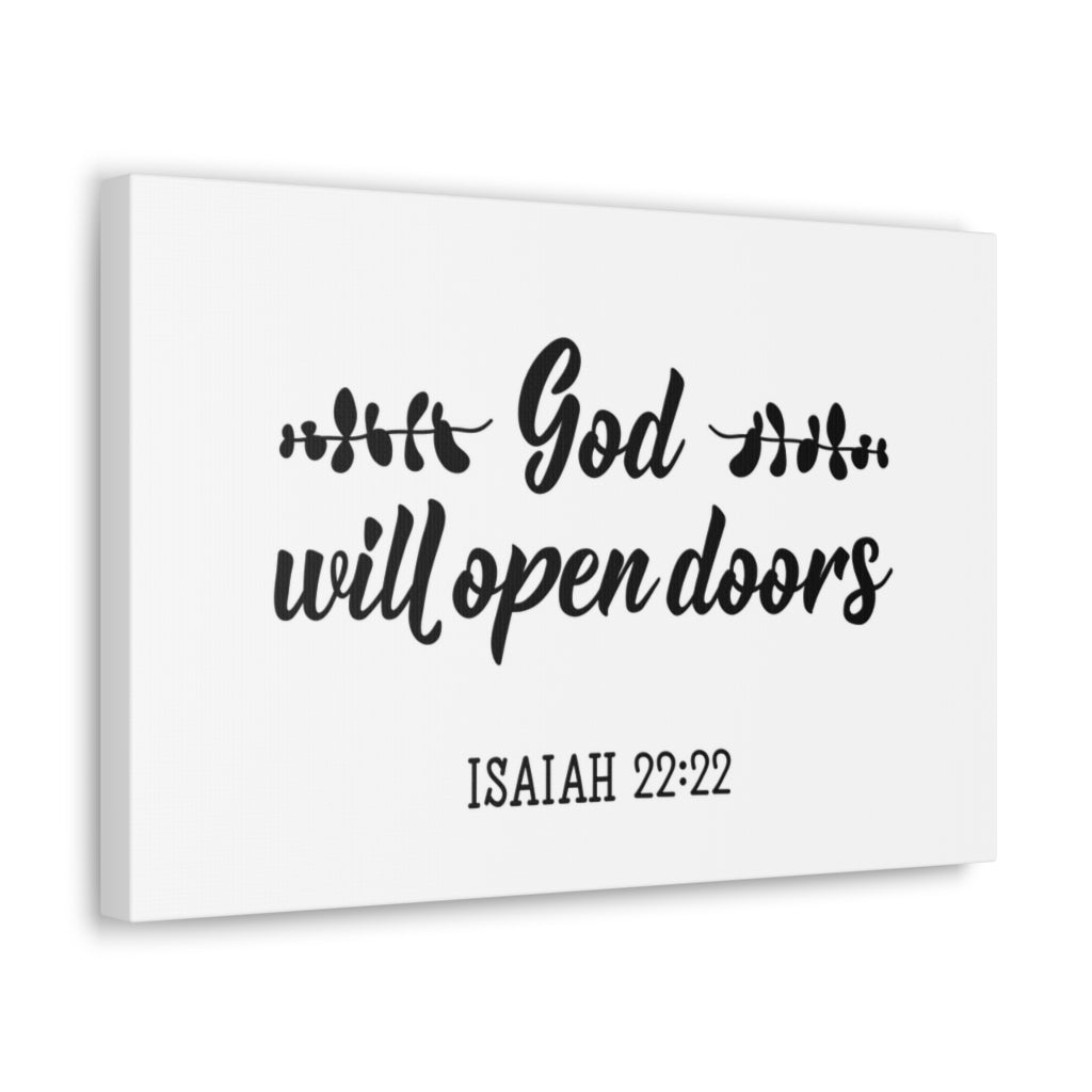 Scripture Walls God Will Open Doors Leaves Isaiah 22:22 Christian Wall Art Bible Verse Print Ready To Hang Unframed-Express Your Love Gifts