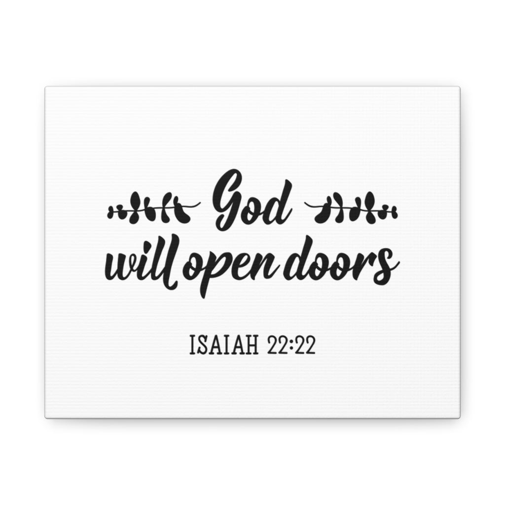 Scripture Walls God Will Open Doors Leaves Isaiah 22:22 Christian Wall Art Bible Verse Print Ready To Hang Unframed-Express Your Love Gifts
