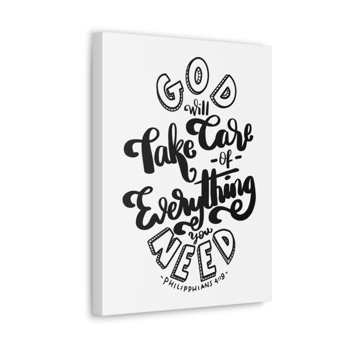 Scripture Walls God Will Take Care Philippians 4:19 Bible Verse Canvas Christian Wall Art Ready to Hang Unframed-Express Your Love Gifts