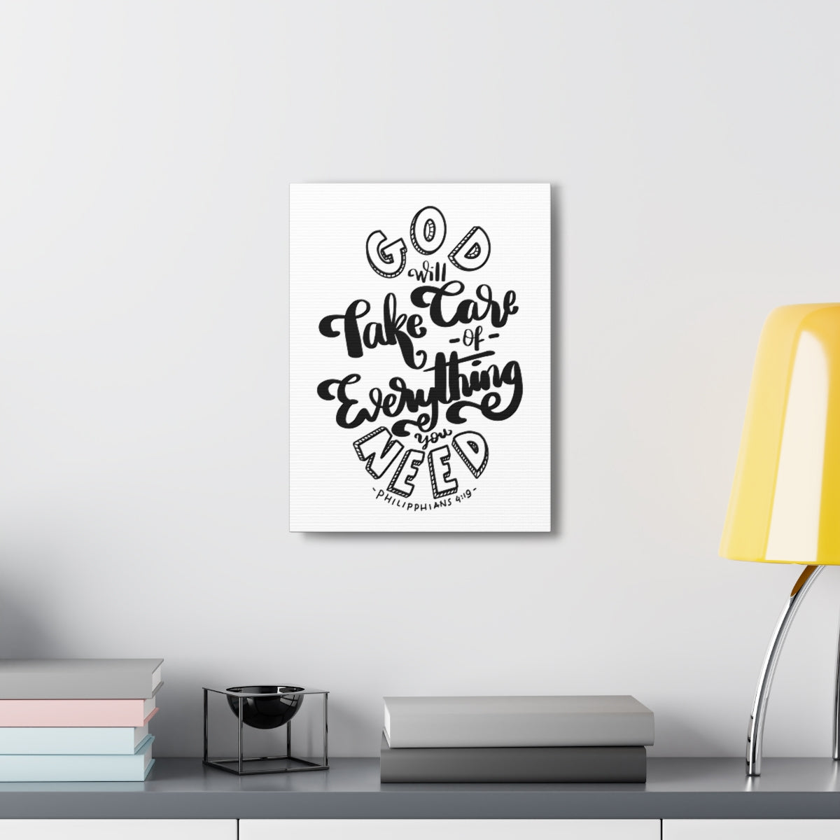 Scripture Walls God Will Take Care Philippians 4:19 Bible Verse Canvas Christian Wall Art Ready to Hang Unframed-Express Your Love Gifts