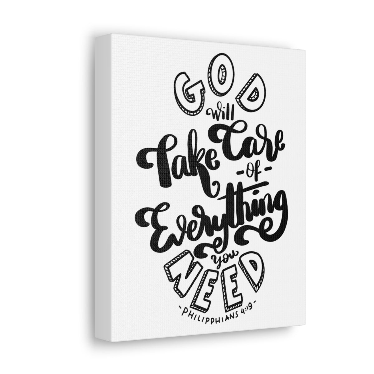 Scripture Walls God Will Take Care Philippians 4:19 Bible Verse Canvas Christian Wall Art Ready to Hang Unframed-Express Your Love Gifts