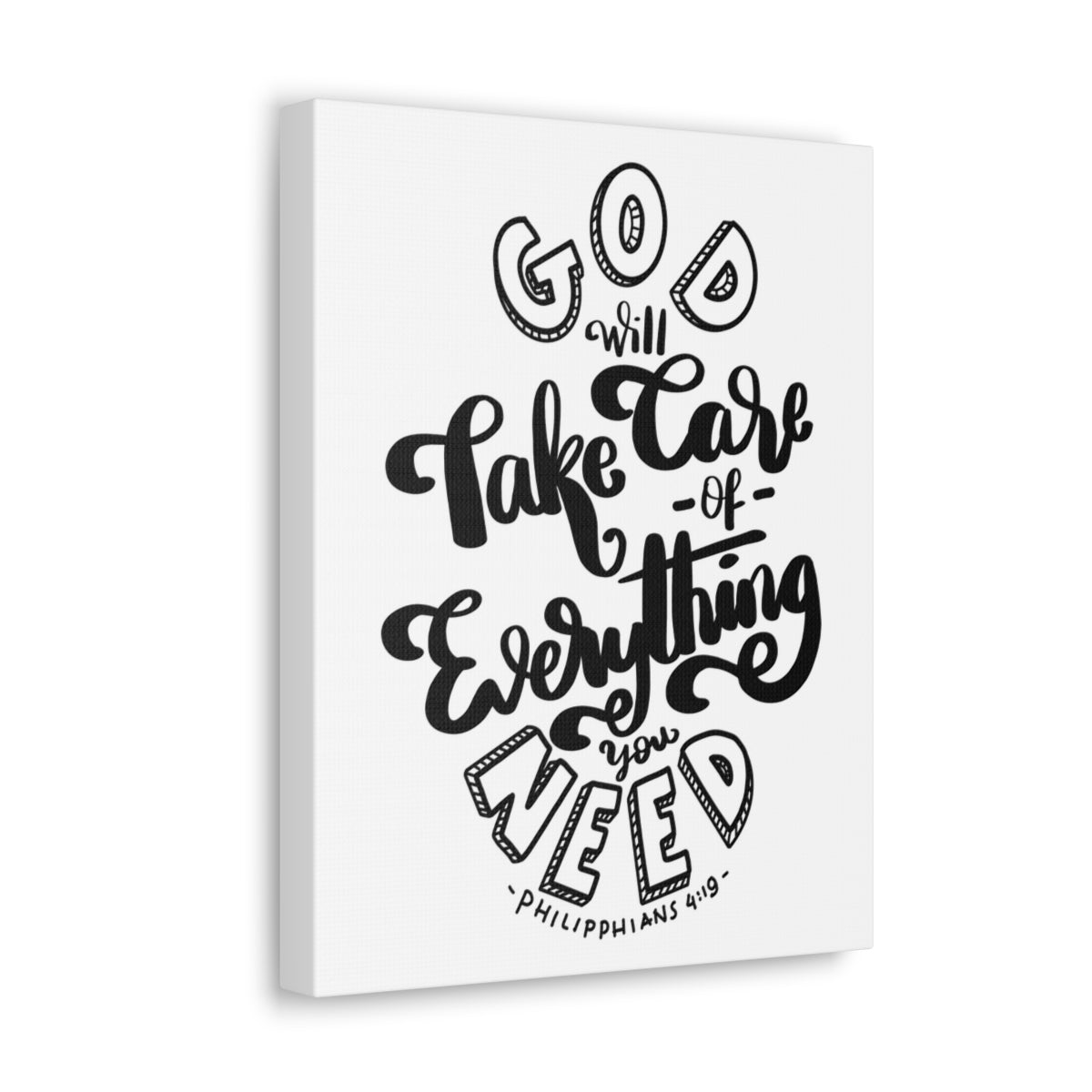 Scripture Walls God Will Take Care Philippians 4:19 Bible Verse Canvas Christian Wall Art Ready to Hang Unframed-Express Your Love Gifts
