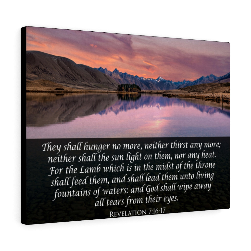 Scripture Walls God Wipes Away All Tears Revelation 7:16-17 Wall Art Christian Home Decor Unframed-Express Your Love Gifts