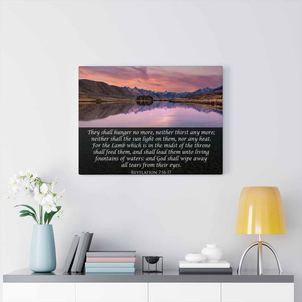 Scripture Walls God Wipes Away All Tears Revelation 7:16-17 Wall Art Christian Home Decor Unframed-Express Your Love Gifts
