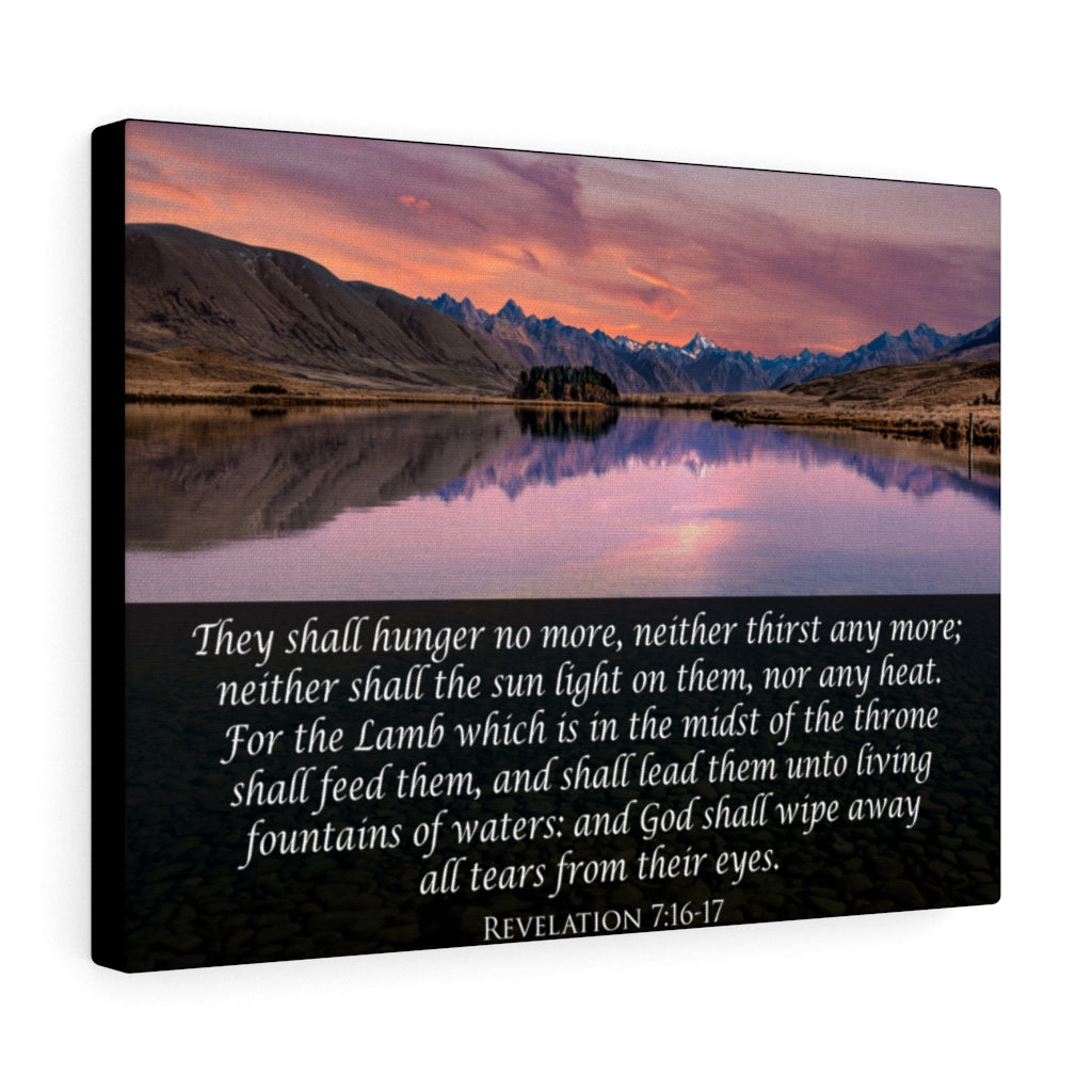 Scripture Walls God Wipes Away All Tears Revelation 7:16-17 Wall Art Christian Home Decor Unframed-Express Your Love Gifts