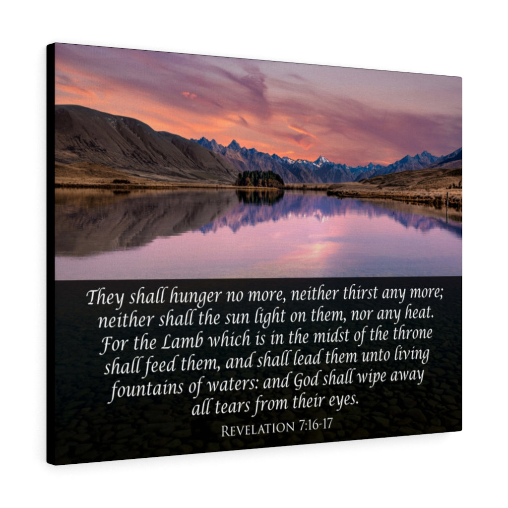 Scripture Walls God Wipes Away All Tears Revelation 7:16-17 Wall Art Christian Home Decor Unframed-Express Your Love Gifts