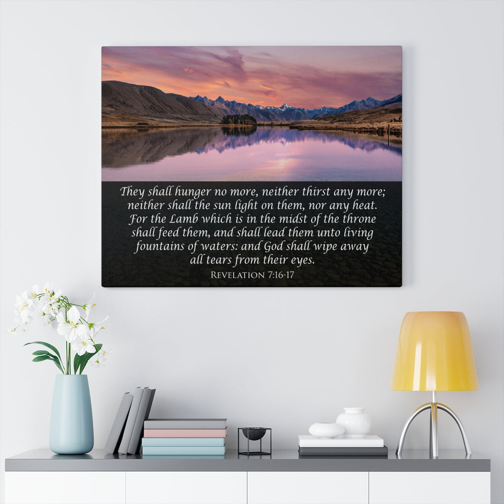 Scripture Walls God Wipes Away All Tears Revelation 7:16-17 Wall Art Christian Home Decor Unframed-Express Your Love Gifts