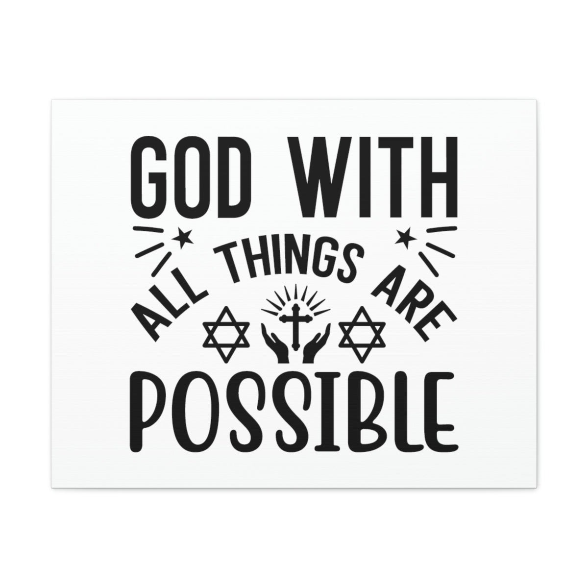 Scripture Walls God With All Things Are Possible Luke 1:37 Christian Wall Art Bible Verse Print Ready to Hang Unframed-Express Your Love Gifts