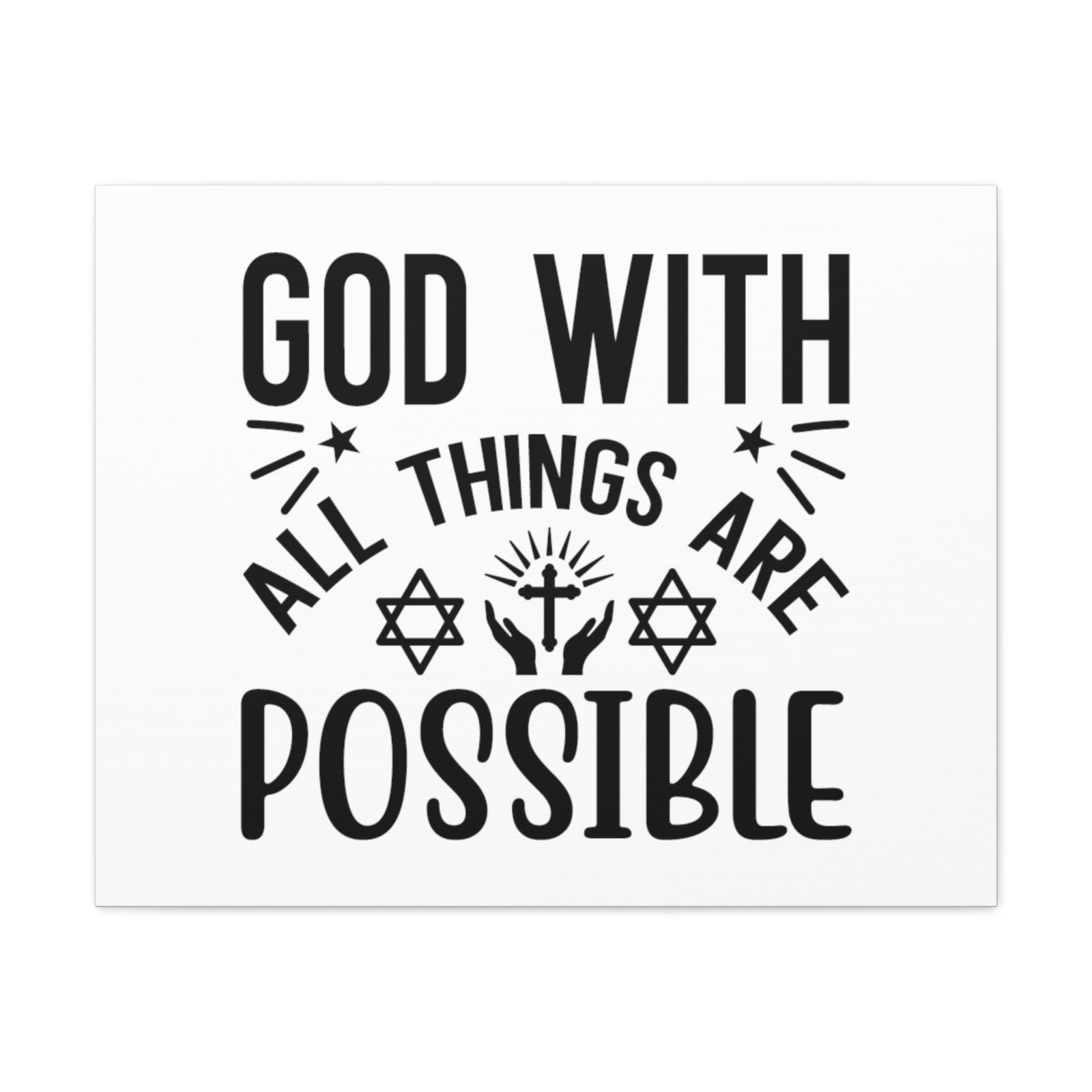 Scripture Walls God With All Things Are Possible Luke 1:37 Christian Wall Art Bible Verse Print Ready to Hang Unframed-Express Your Love Gifts