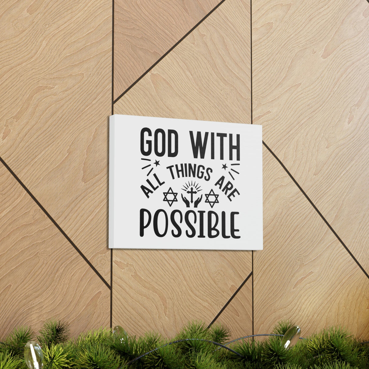 Scripture Walls God With All Things Are Possible Luke 1:37 Christian Wall Art Bible Verse Print Ready to Hang Unframed-Express Your Love Gifts