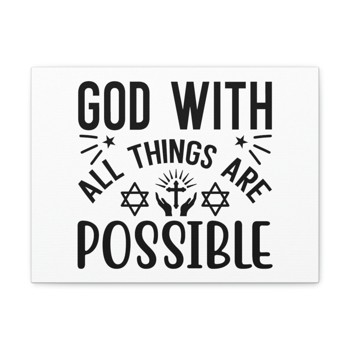 Scripture Walls God With All Things Are Possible Luke 1:37 Christian Wall Art Bible Verse Print Ready to Hang Unframed-Express Your Love Gifts