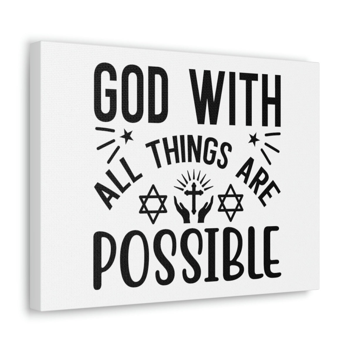 Scripture Walls God With All Things Are Possible Luke 1:37 Christian Wall Art Bible Verse Print Ready to Hang Unframed-Express Your Love Gifts