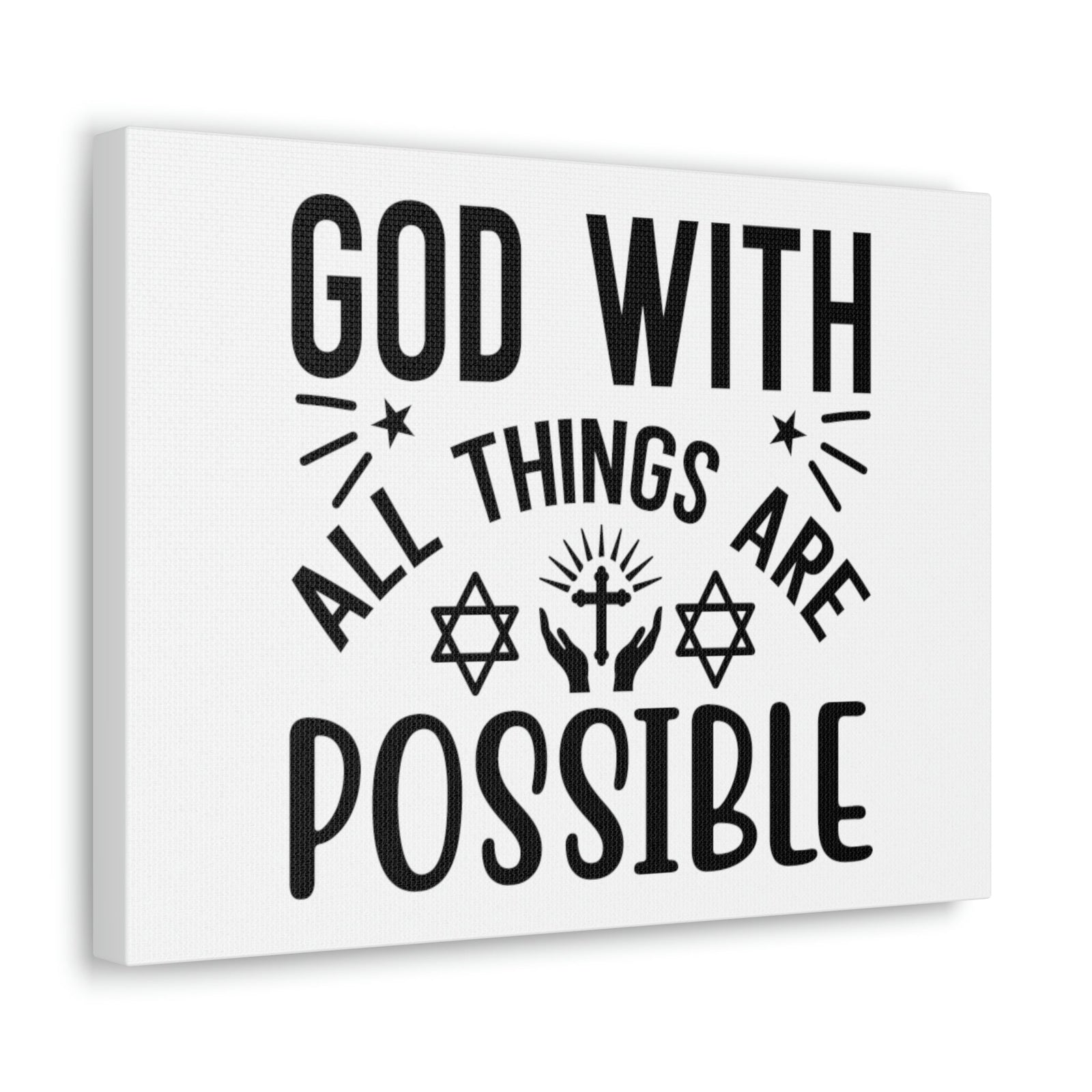 Scripture Walls God With All Things Are Possible Luke 1:37 Christian Wall Art Bible Verse Print Ready to Hang Unframed-Express Your Love Gifts