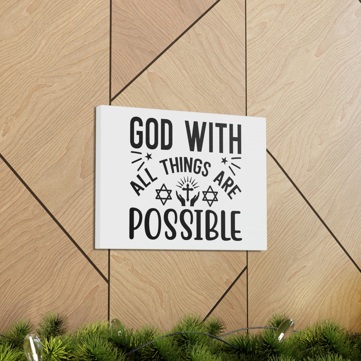 Scripture Walls God With All Things Are Possible Luke 1:37 Christian Wall Art Bible Verse Print Ready to Hang Unframed-Express Your Love Gifts