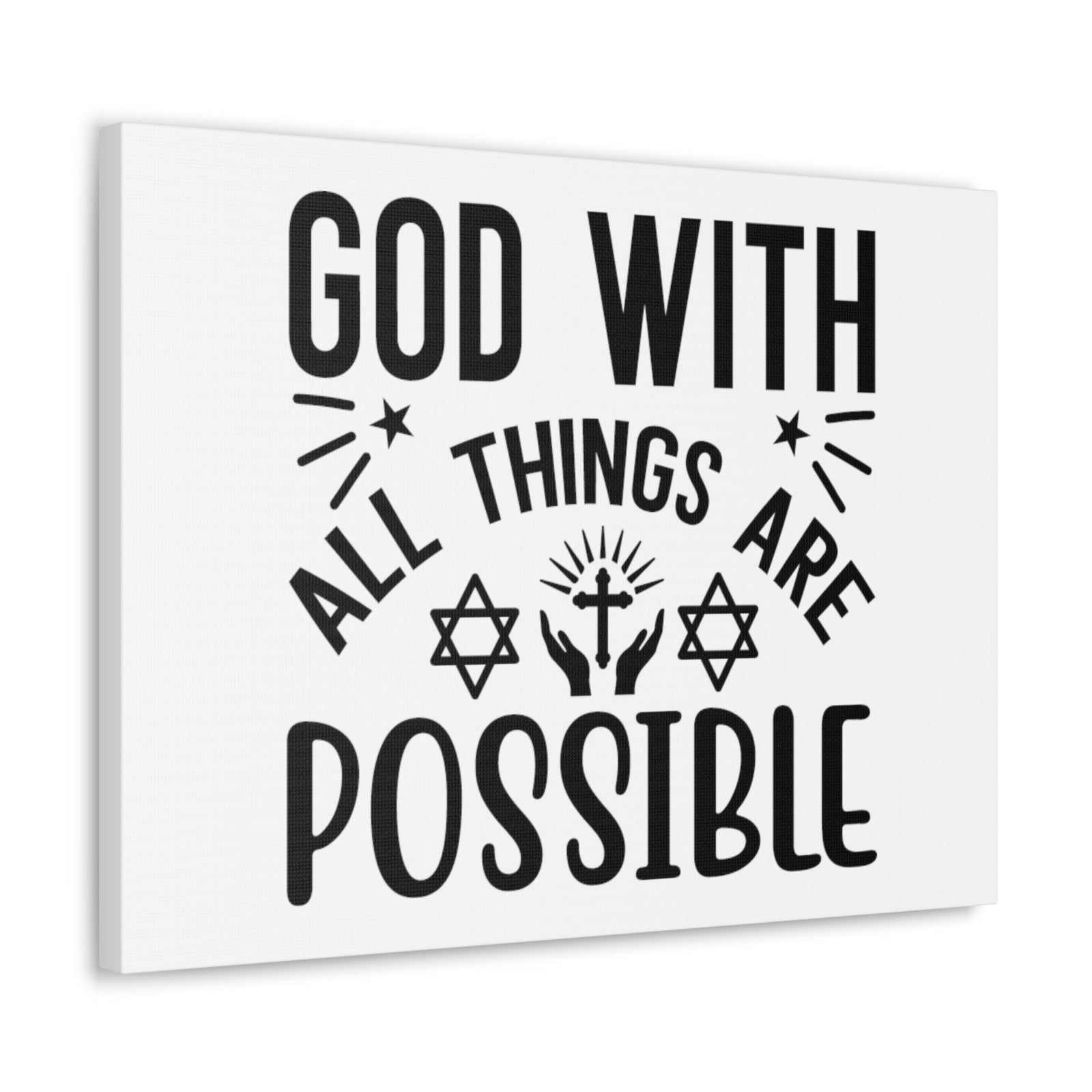 Scripture Walls God With All Things Are Possible Luke 1:37 Christian Wall Art Bible Verse Print Ready to Hang Unframed-Express Your Love Gifts