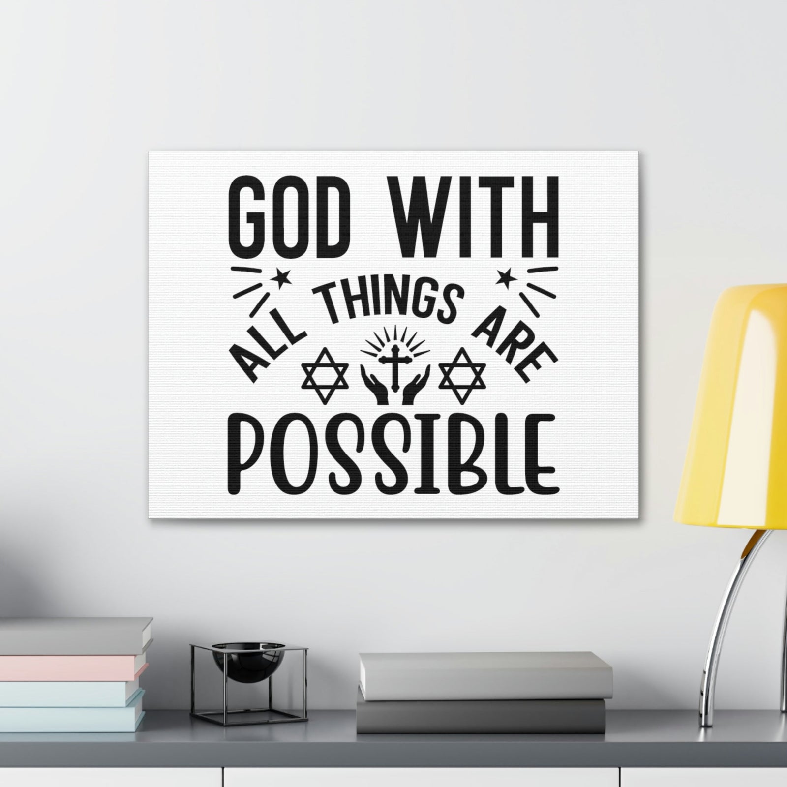 Scripture Walls God With All Things Are Possible Luke 1:37 Christian Wall Art Bible Verse Print Ready to Hang Unframed-Express Your Love Gifts
