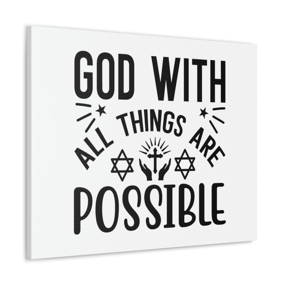 Scripture Walls God With All Things Are Possible Luke 1:37 Christian Wall Art Bible Verse Print Ready to Hang Unframed-Express Your Love Gifts