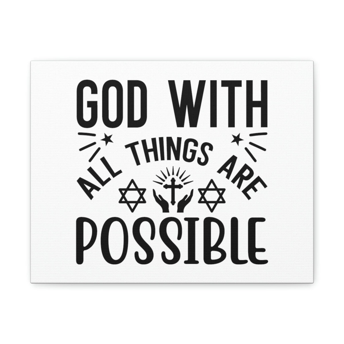 Scripture Walls God With All Things Are Possible Luke 1:37 Christian Wall Art Bible Verse Print Ready to Hang Unframed-Express Your Love Gifts
