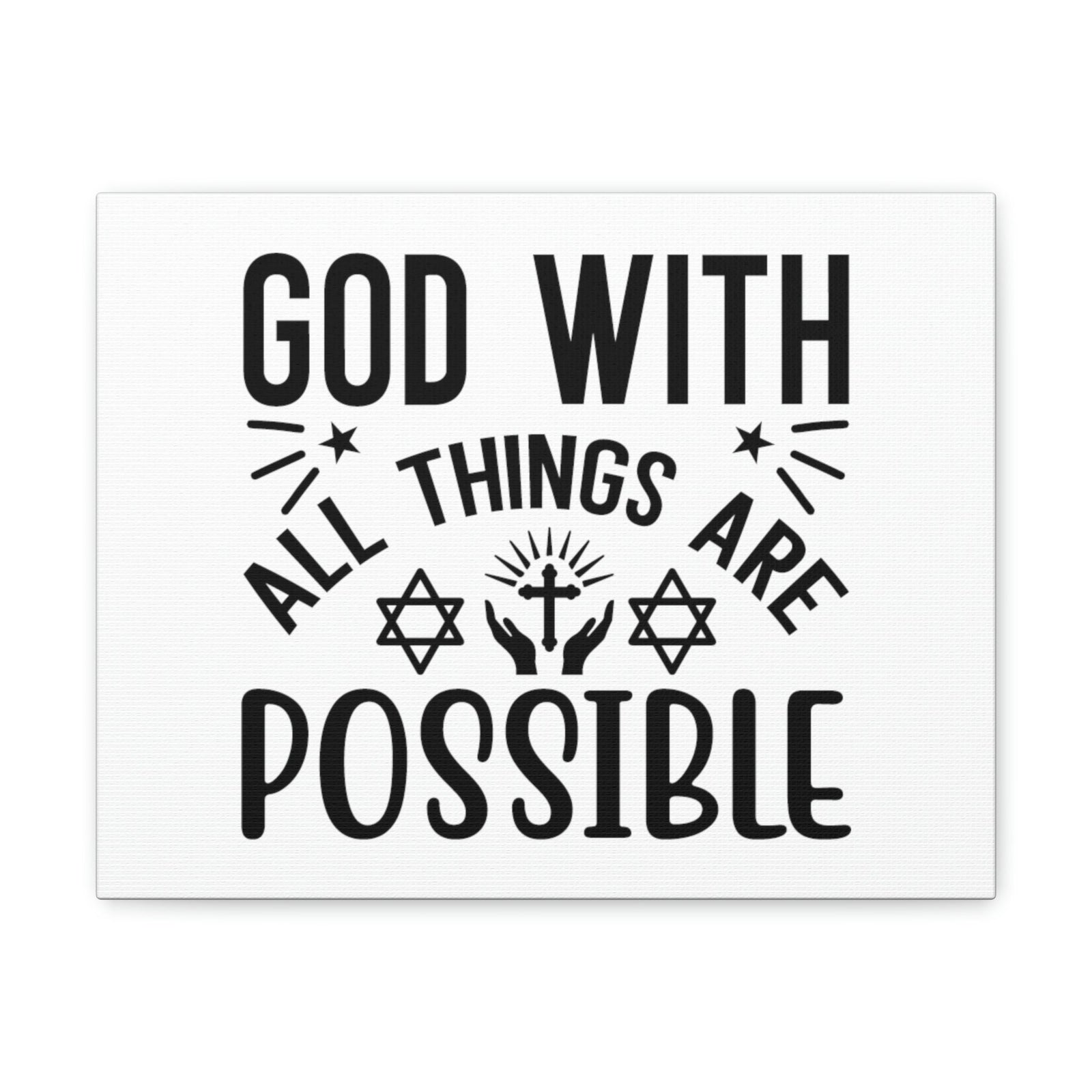 Scripture Walls God With All Things Are Possible Luke 1:37 Christian Wall Art Bible Verse Print Ready to Hang Unframed-Express Your Love Gifts
