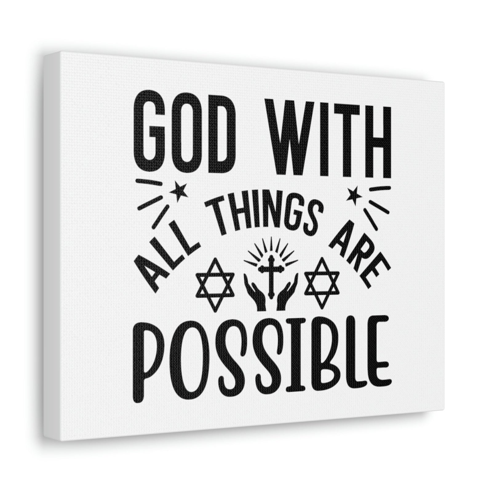 Scripture Walls God With All Things Are Possible Luke 1:37 Christian Wall Art Bible Verse Print Ready to Hang Unframed-Express Your Love Gifts
