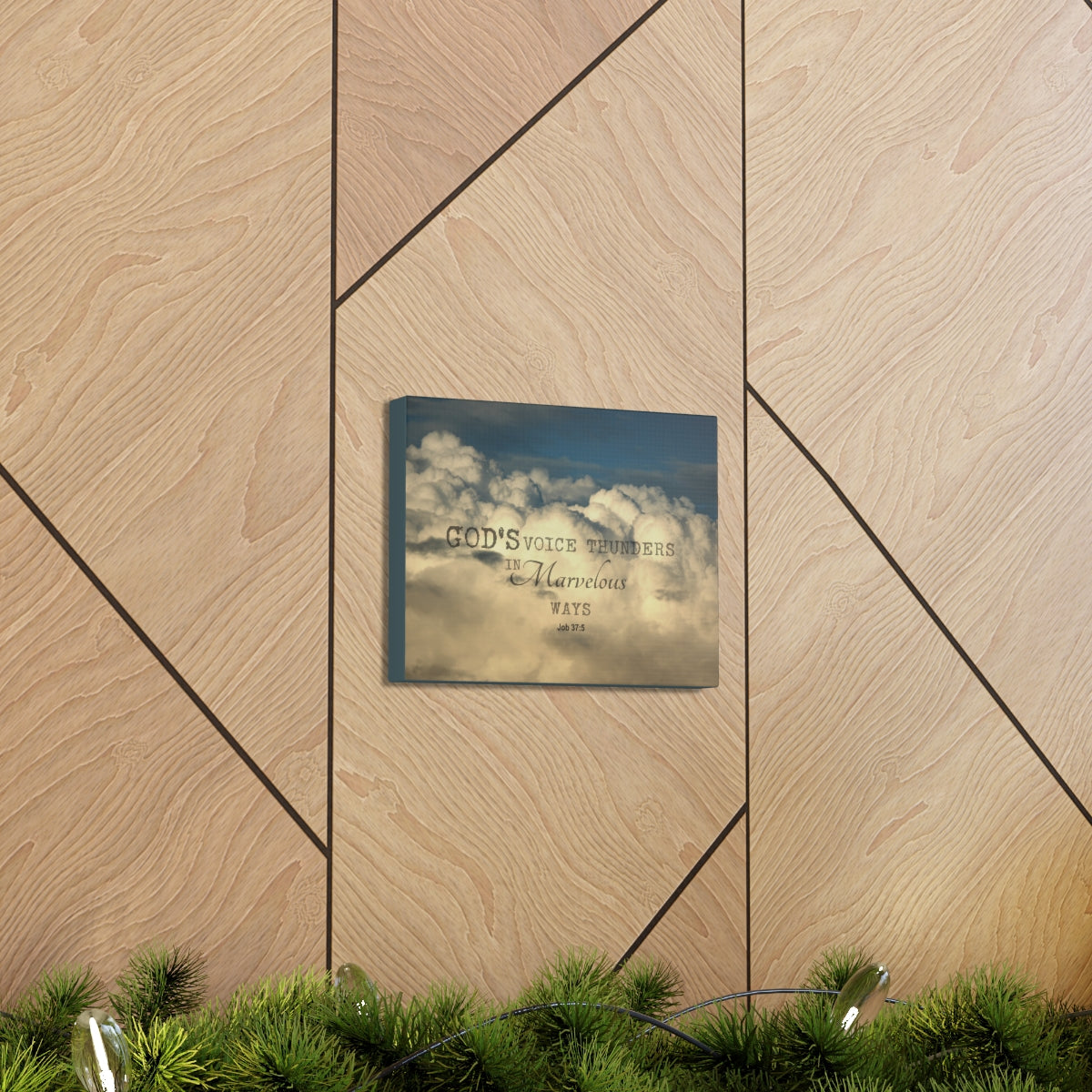 Scripture Walls Gods Voice Thunders Job 37:5 Bible Verse Canvas Christian Wall Art Bible Verse Print Ready To Hang Unframed-Express Your Love Gifts
