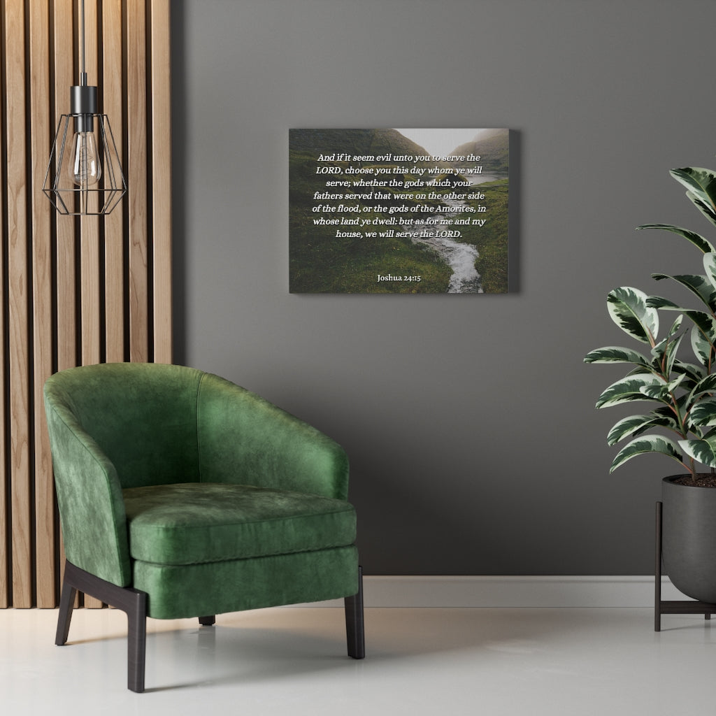Scripture Walls Gods Which Your Fathers Joshua 24:15 Bible Verse Canvas Christian Wall Art Ready to Hang Unframed-Express Your Love Gifts