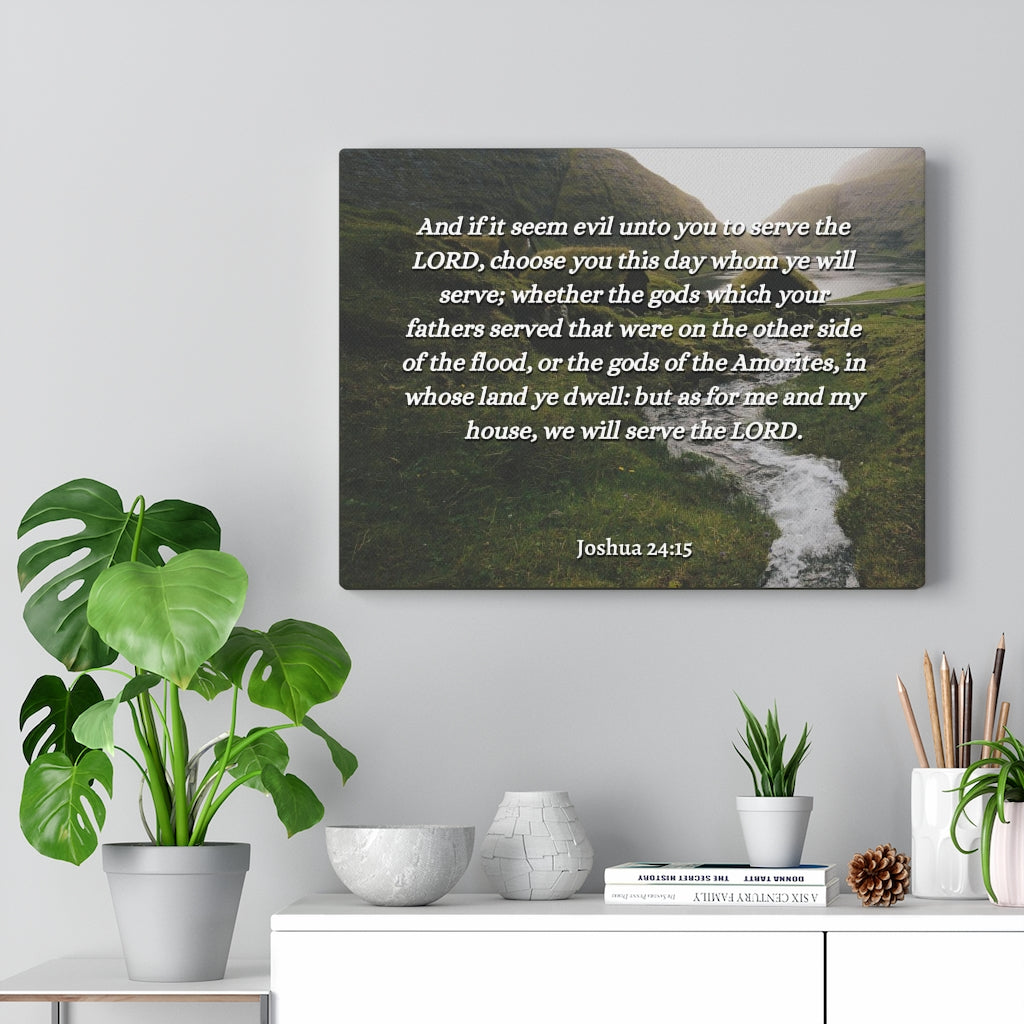 Scripture Walls Gods Which Your Fathers Joshua 24:15 Bible Verse Canvas Christian Wall Art Ready to Hang Unframed-Express Your Love Gifts