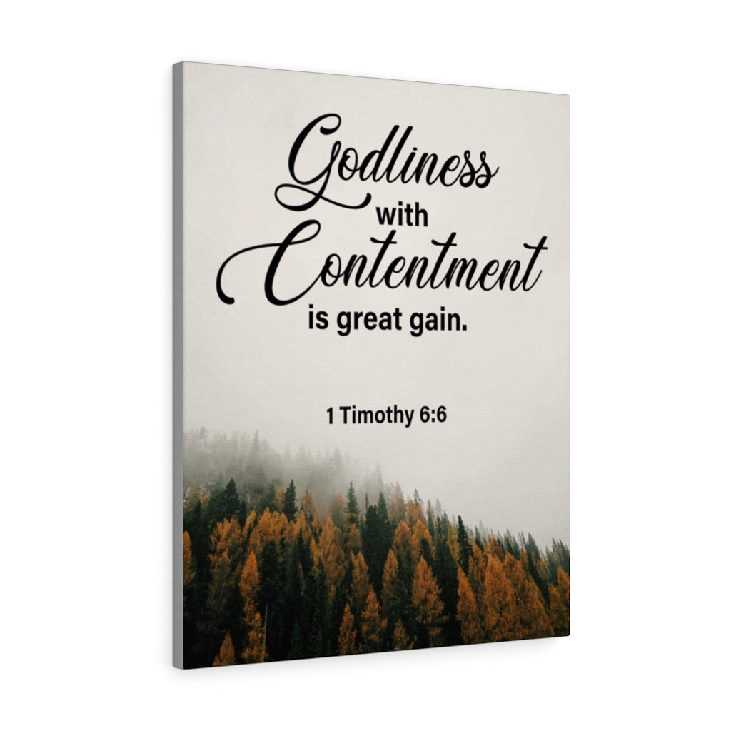 Scripture Walls Goldliness With Contentment 1 Timothy 6:6 Wall Art Christian Home Decor Unframed-Express Your Love Gifts