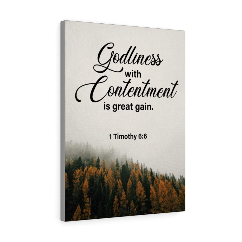 Scripture Walls Goldliness With Contentment 1 Timothy 6:6 Wall Art Christian Home Decor Unframed-Express Your Love Gifts