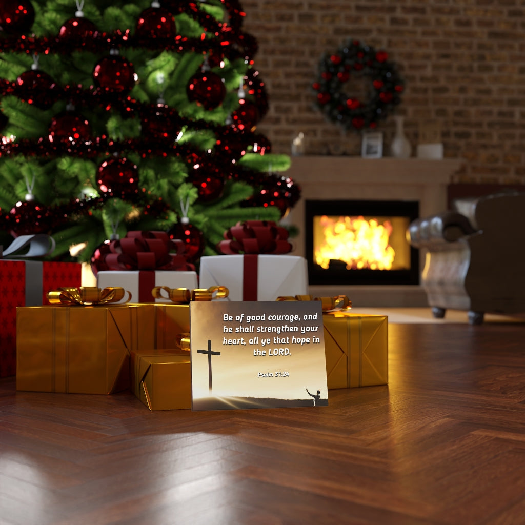 Scripture Walls Good Courage Psalms 31:24 Bible Verse Canvas Christian Wall Art Ready to Hang Unframed-Express Your Love Gifts