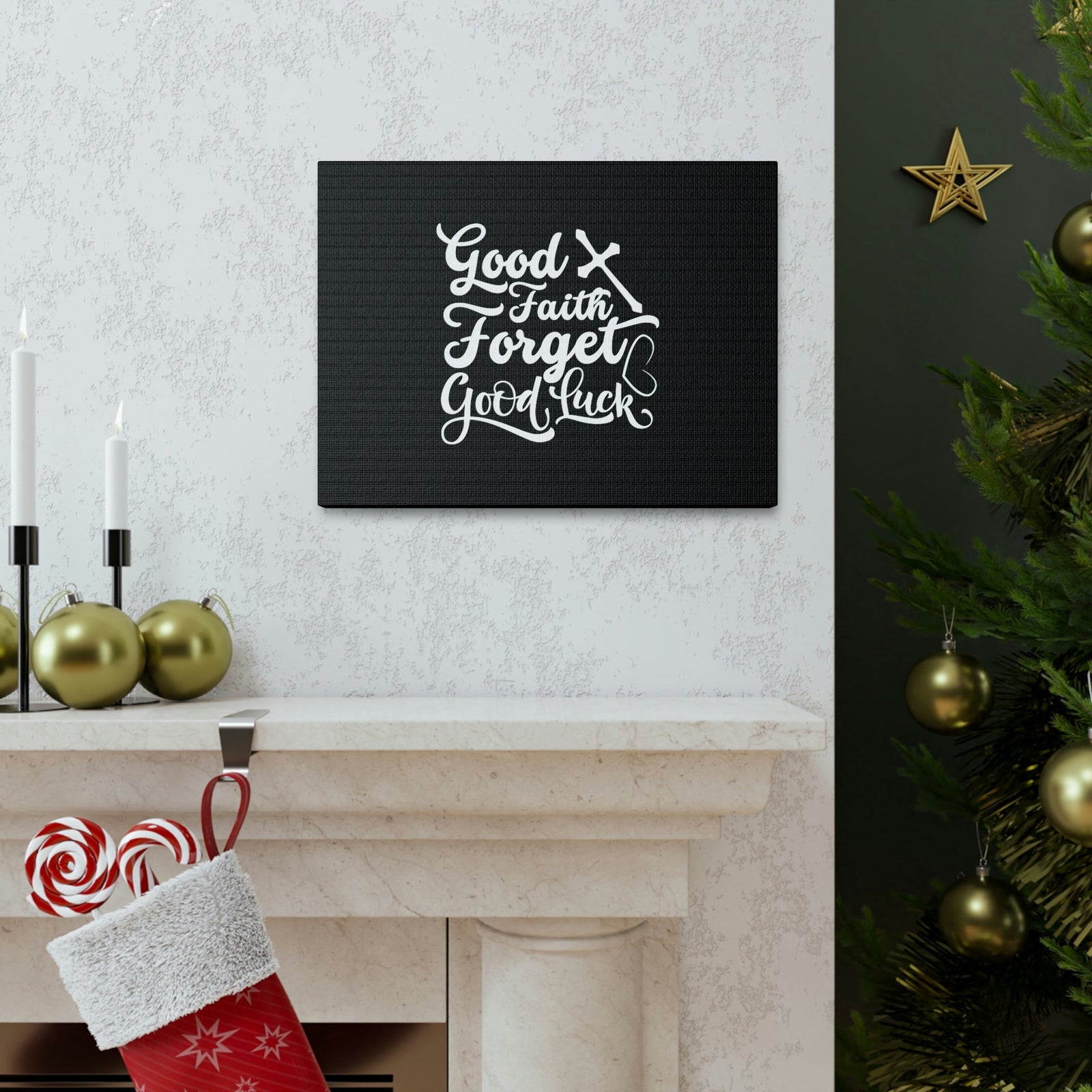 Scripture Walls Good Faith Forget Hebrews 11:1 Black Christian Wall Art Bible Verse Print Ready to Hang Unframed-Express Your Love Gifts