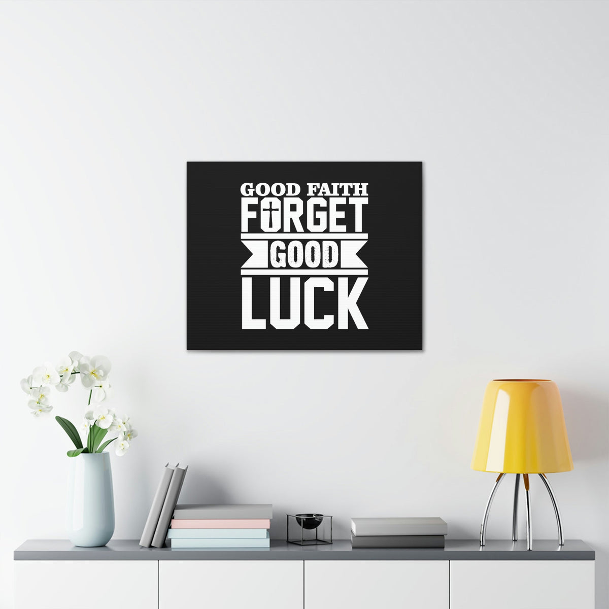 Scripture Walls Good Faith Hebrews 11:1 Cross Black Christian Wall Art Bible Verse Print Ready to Hang Unframed-Express Your Love Gifts