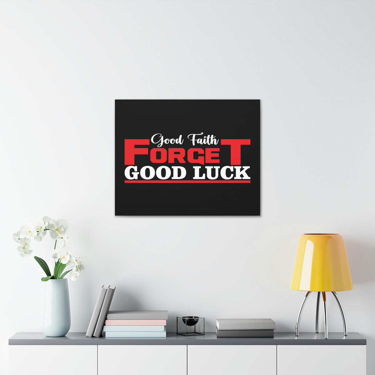 Scripture Walls Good Faith Hebrews 11:1 Red Black Christian Wall Art Bible Verse Print Ready to Hang Unframed-Express Your Love Gifts