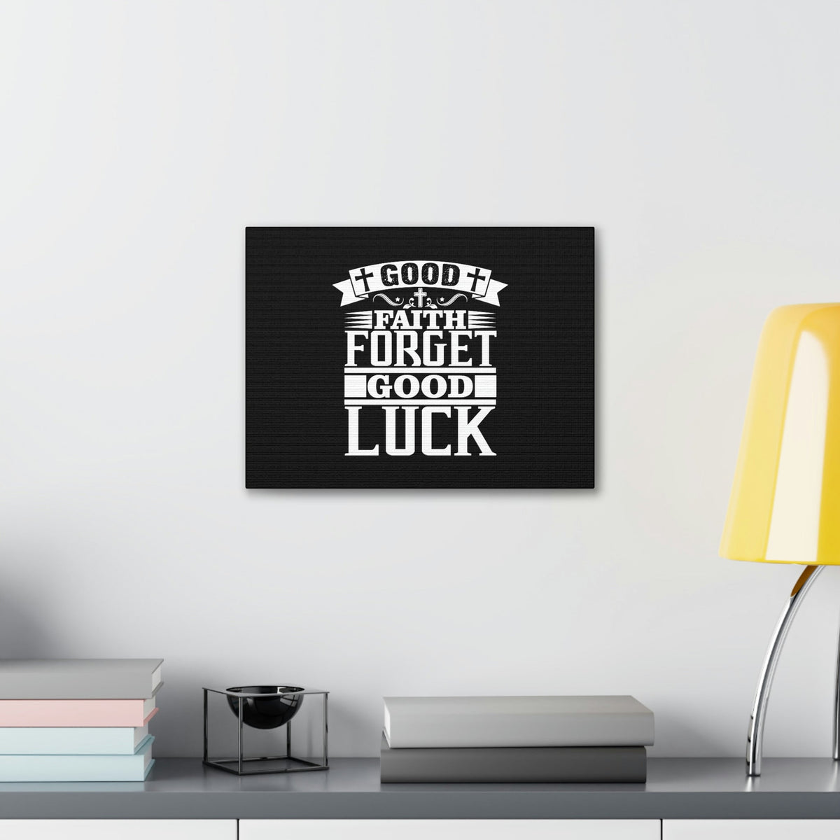 Scripture Walls Good Luck Hebrews 11:1 Cross Black Christian Wall Art Bible Verse Print Ready to Hang Unframed-Express Your Love Gifts