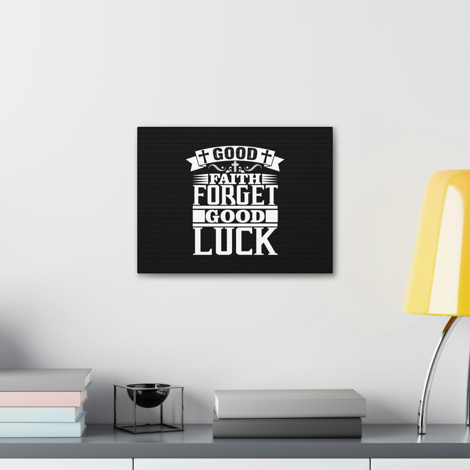Scripture Walls Good Luck Hebrews 11:1 Cross Black Christian Wall Art Bible Verse Print Ready to Hang Unframed-Express Your Love Gifts
