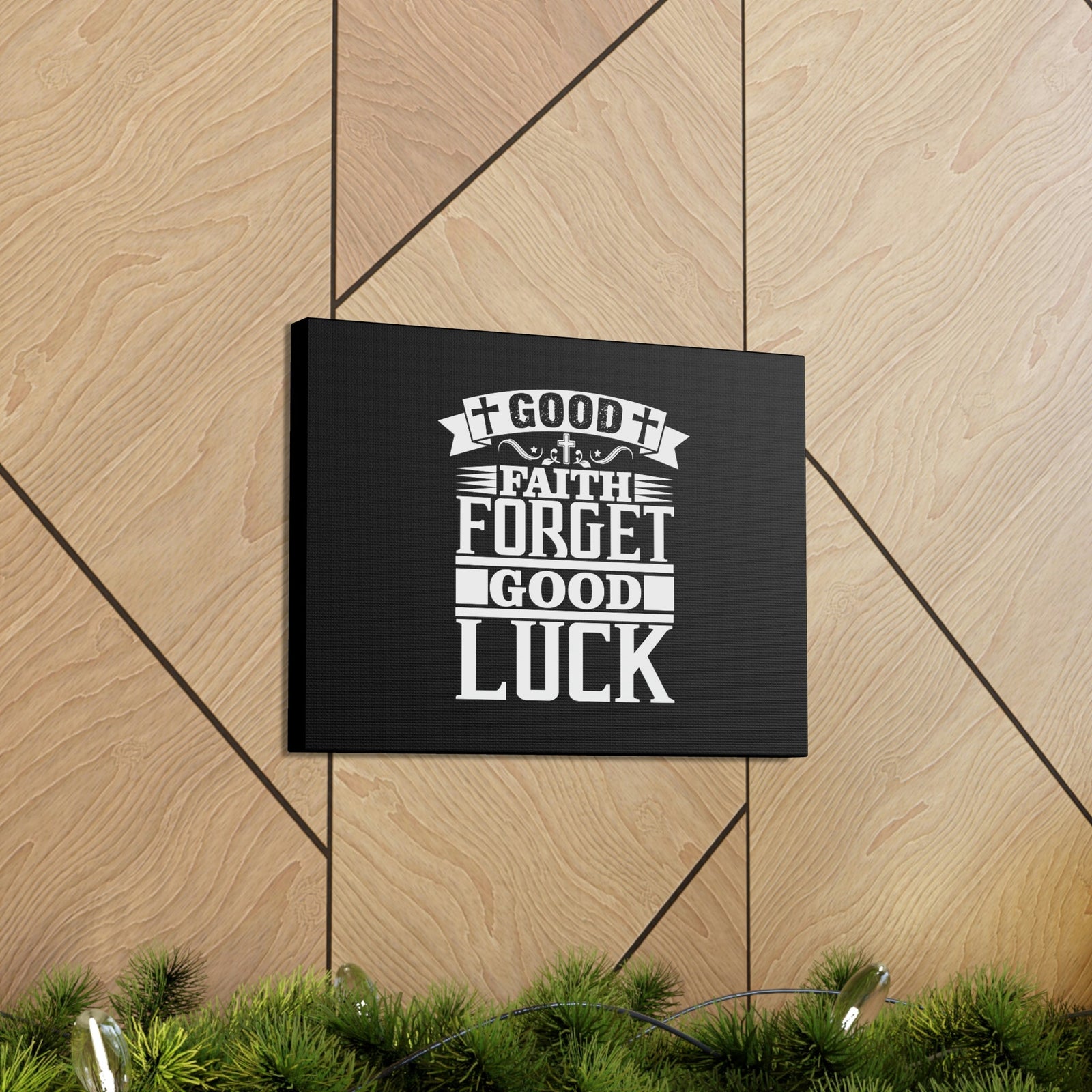 Scripture Walls Good Luck Hebrews 11:1 Cross Black Christian Wall Art Bible Verse Print Ready to Hang Unframed-Express Your Love Gifts