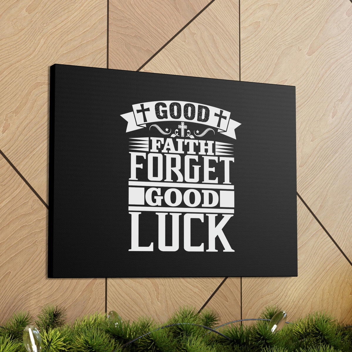 Scripture Walls Good Luck Hebrews 11:1 Cross Black Christian Wall Art Bible Verse Print Ready to Hang Unframed-Express Your Love Gifts