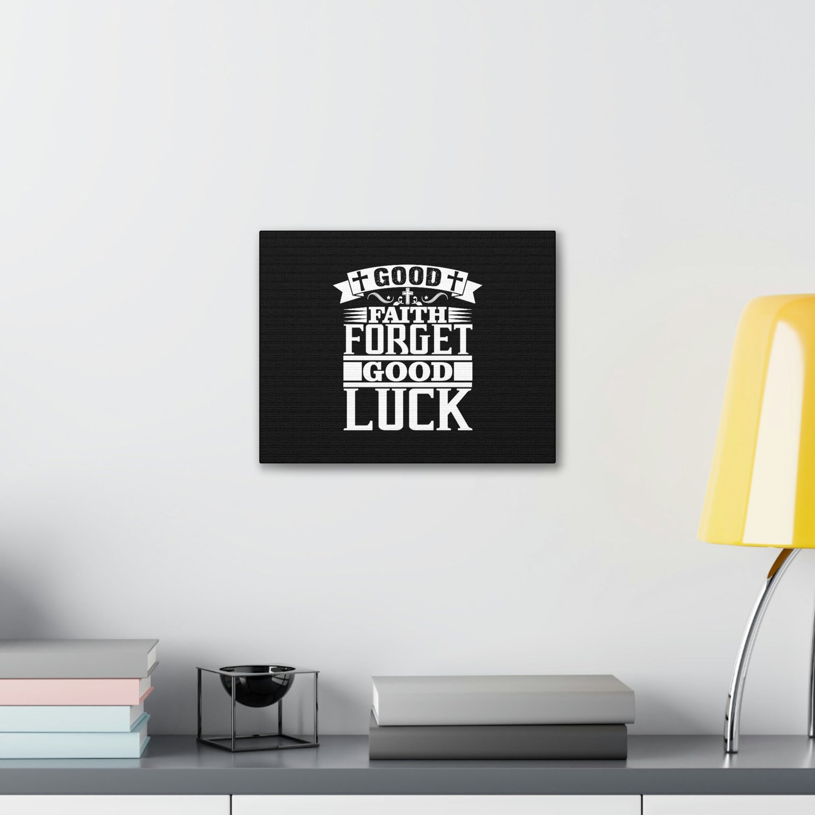 Scripture Walls Good Luck Hebrews 11:1 Cross Black Christian Wall Art Bible Verse Print Ready to Hang Unframed-Express Your Love Gifts