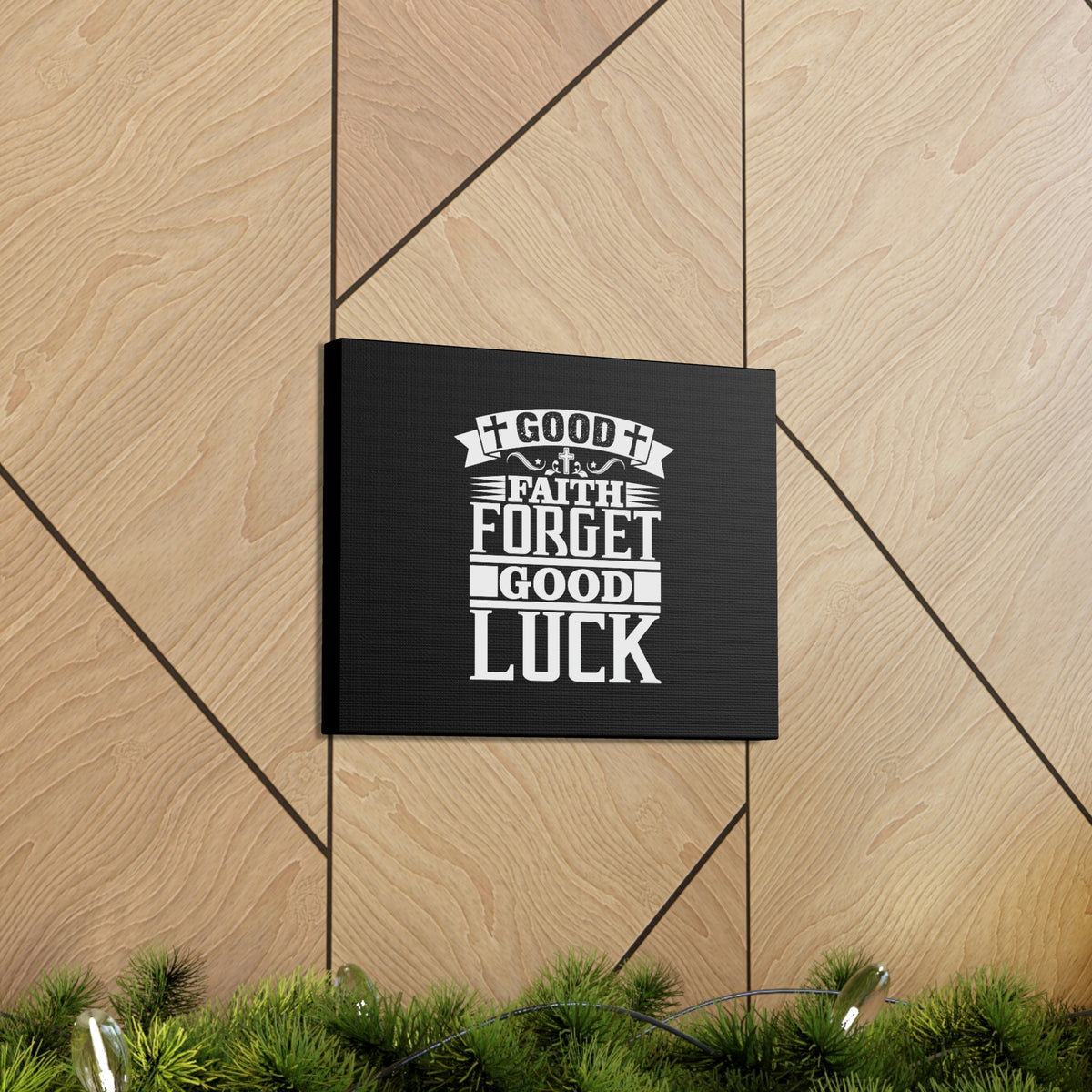 Scripture Walls Good Luck Hebrews 11:1 Cross Black Christian Wall Art Bible Verse Print Ready to Hang Unframed-Express Your Love Gifts