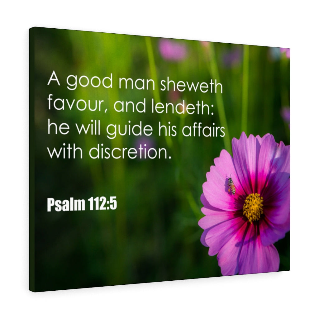 Scripture Walls Good Man Psalm 112:5 Bible Verse Canvas Christian Wall Art Ready to Hang Unframed-Express Your Love Gifts