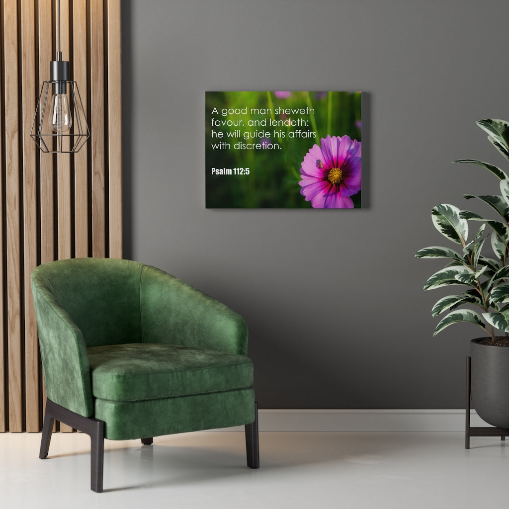 Scripture Walls Good Man Psalm 112:5 Bible Verse Canvas Christian Wall Art Ready to Hang Unframed-Express Your Love Gifts