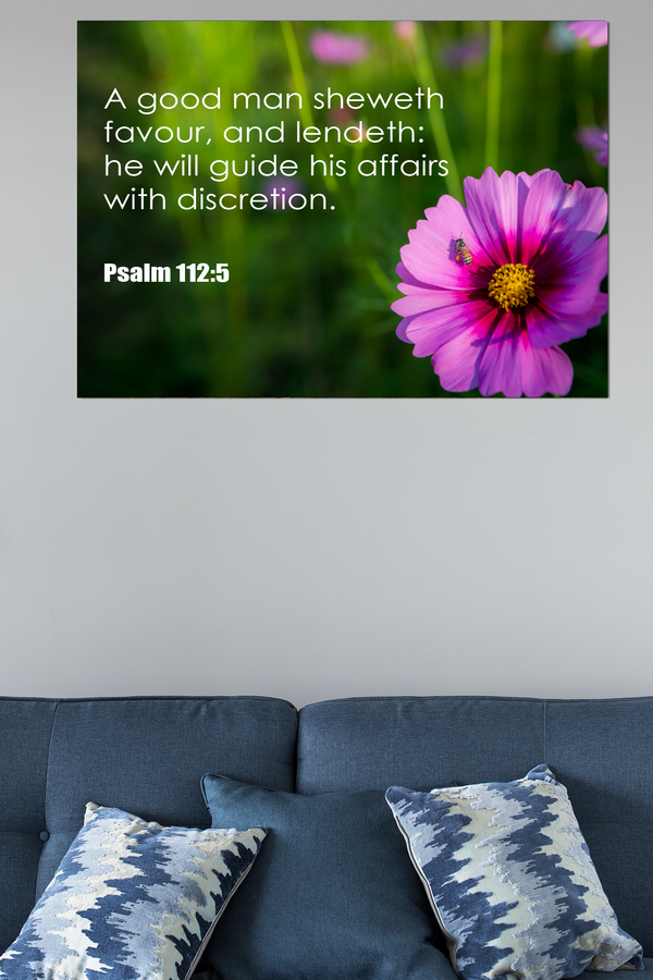 Scripture Walls Good Man Psalm 112:5 Bible Verse Canvas Christian Wall Art Ready to Hang Unframed-Express Your Love Gifts