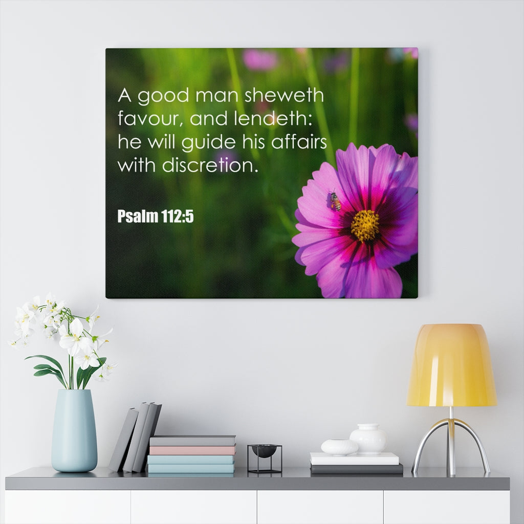 Scripture Walls Good Man Psalm 112:5 Bible Verse Canvas Christian Wall Art Ready to Hang Unframed-Express Your Love Gifts