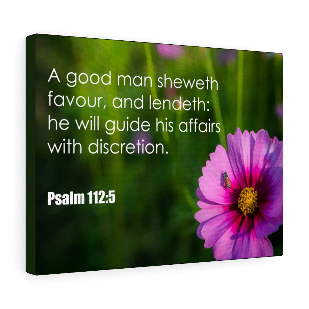 Scripture Walls Good Man Psalm 112:5 Bible Verse Canvas Christian Wall Art Ready to Hang Unframed-Express Your Love Gifts